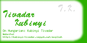 tivadar kubinyi business card